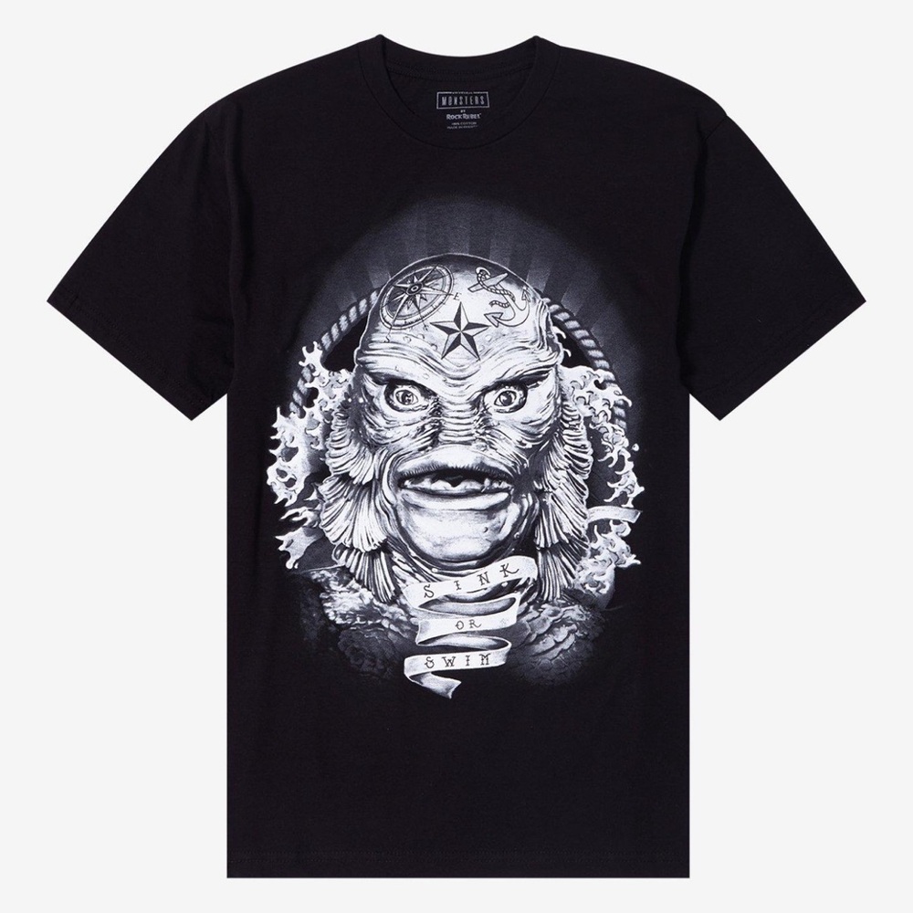 NWT Universal Monsters x RockRebel Creature From The Black Lagoon Tattoo T-Shirt